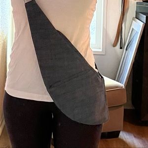 Sash double sized, Denim crossbody purse.